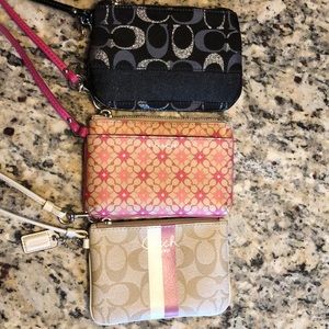 Coach wristlets-set of 3